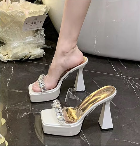 New Fashion Glitter Slides Mules Platform Heel CODE: KAR4659
