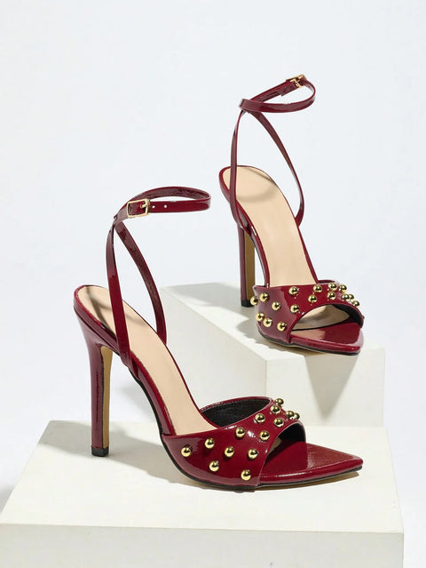 New Summer Fashion Rivet Decor Stylish High Heel CODE: KAR4665