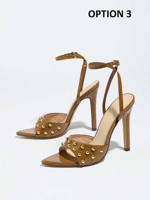 New Summer Fashion Rivet Decor Stylish High Heel CODE: KAR4665