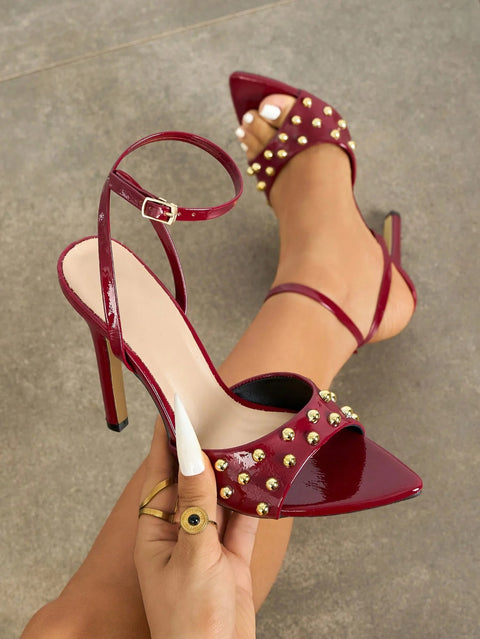 New Summer Fashion Rivet Decor Stylish High Heel CODE: KAR4665