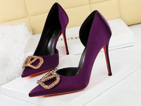 New High Cut Out Buckle Pointed Toe Heels CODE: KAR4667