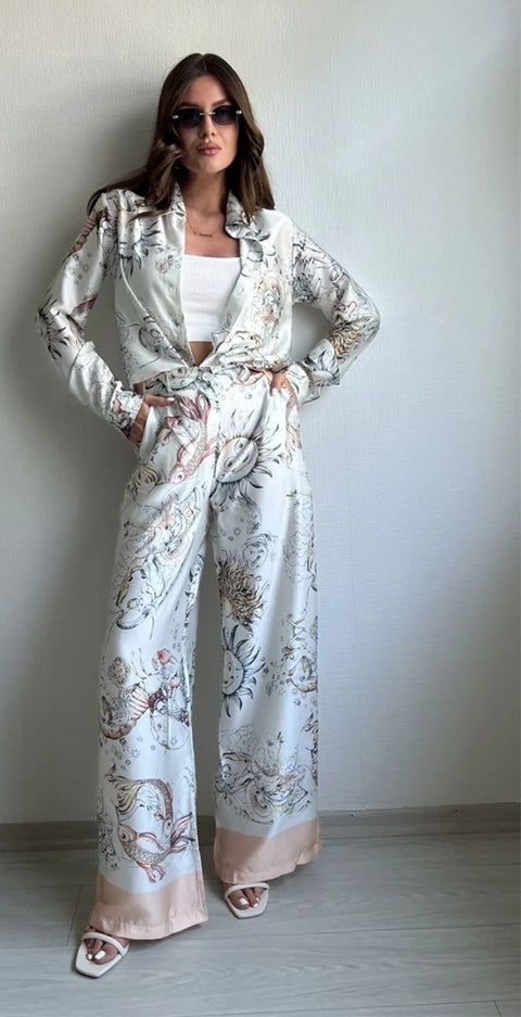 New Print Fashion Shirt&pants Luxury Wear 2Pcs Set CODE: KAR4688