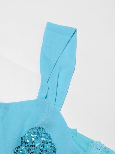 New Square Collar Sleeveless Patchwork Backless Long Dress CODE: KAR4690