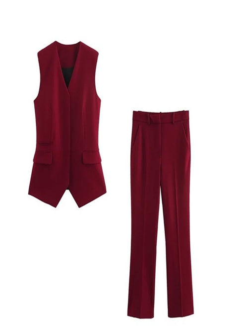 New Fashion Slim Fit Blazer and Flared Pants Two-Piece Set CODE: KAR4691