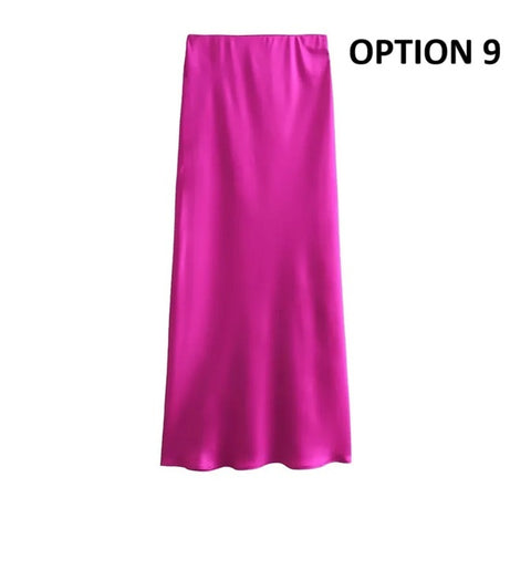 New elastic waist casual versatile Midi Skirt CODE: KAR4692