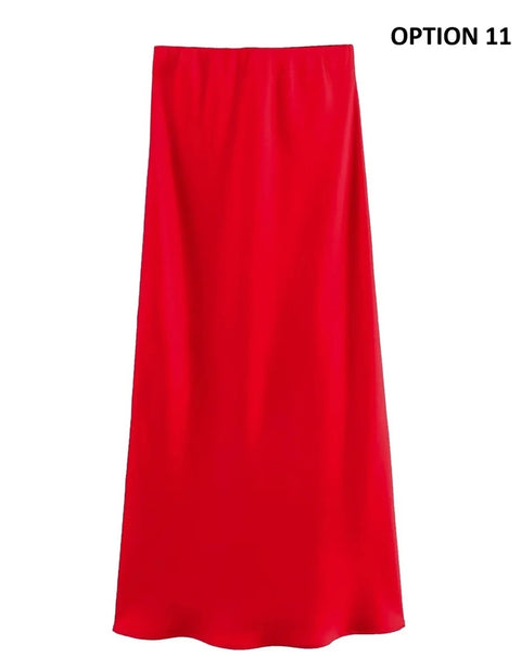 New elastic waist casual versatile Midi Skirt CODE: KAR4692