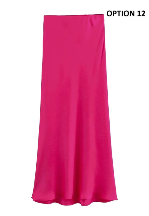 New elastic waist casual versatile Midi Skirt CODE: KAR4692