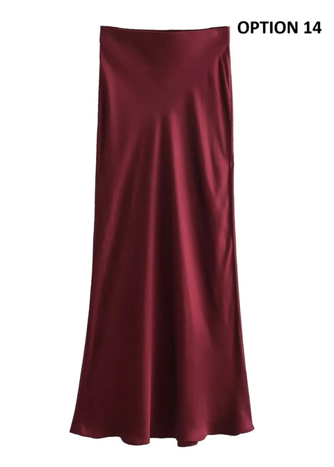 New elastic waist casual versatile Midi Skirt CODE: KAR4692