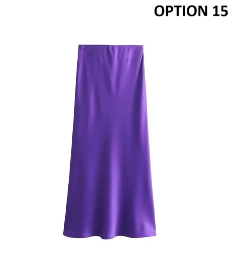 New elastic waist casual versatile Midi Skirt CODE: KAR4692