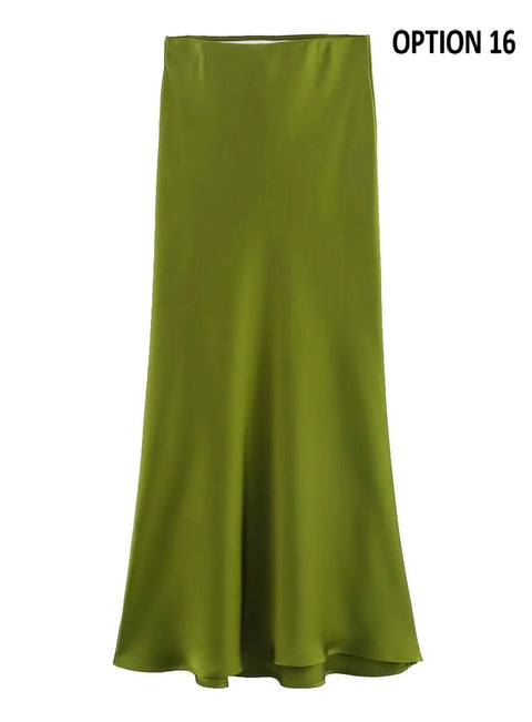 New elastic waist casual versatile Midi Skirt CODE: KAR4692