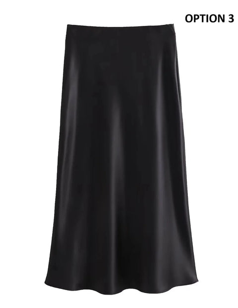 New elastic waist casual versatile Midi Skirt CODE: KAR4692