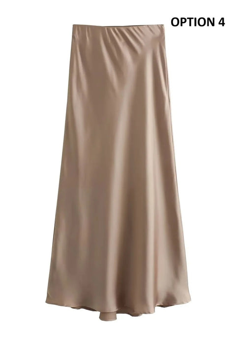 New elastic waist casual versatile Midi Skirt CODE: KAR4692