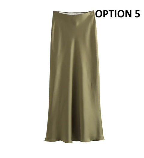 New elastic waist casual versatile Midi Skirt CODE: KAR4692