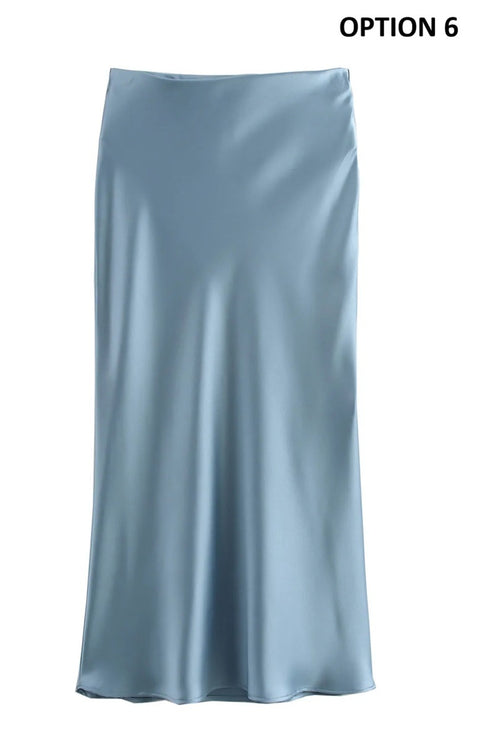 New elastic waist casual versatile Midi Skirt CODE: KAR4692