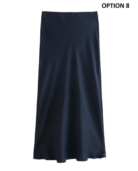 New elastic waist casual versatile Midi Skirt CODE: KAR4692