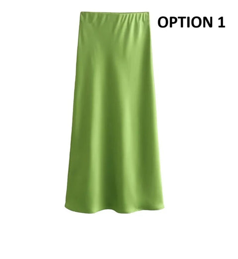 New elastic waist casual versatile Midi Skirt CODE: KAR4692
