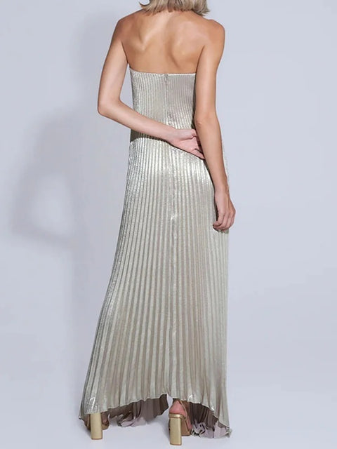 New Sexy Backless Strapless Patchwork Maxi Long Dress CODE: KAR4696