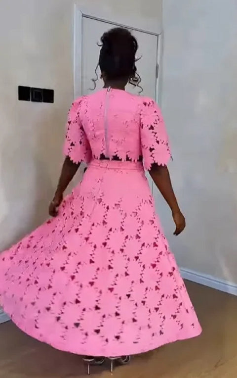 New Fashion Flower Tops And Skirts Two-piece Set CODE: KAR4702