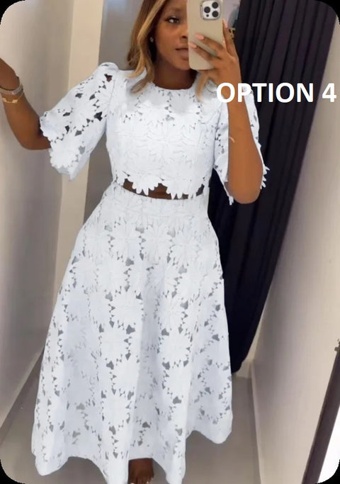 New Fashion Flower Tops And Skirts Two-piece Set CODE: KAR4702