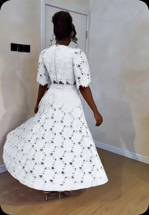 New Fashion Flower Tops And Skirts Two-piece Set CODE: KAR4702