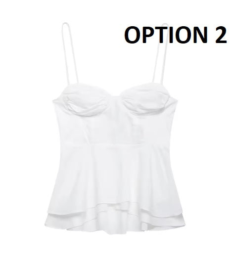 New Fashion Vest Solid Slim Off Shoulder Lace Up Pleated Backless Top CODE: KAR4704