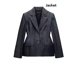 New Lapels Cinched Waist Blazer Strapless Vests 3 Pieces Set CODE: KAR4705