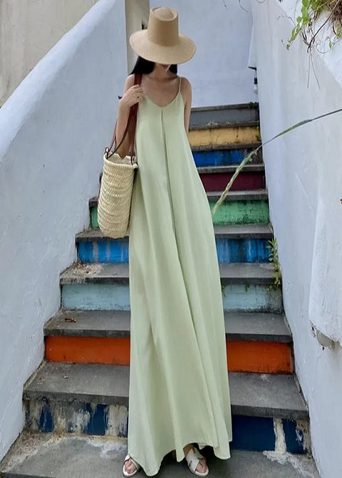 New Fashion Flowing Draped Linen Strap Dress CODE: KAR4707