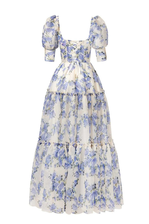 New Fashion Floral Layer Ruffle Floor Length Long Dress CODE: KAR4716