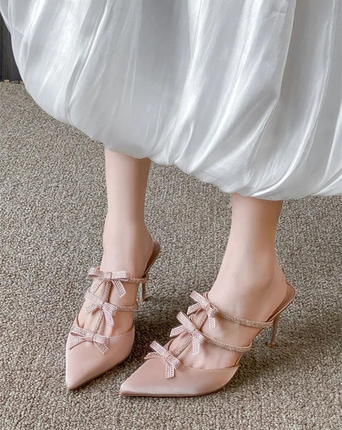 New Luxury Rhinestones Bowknot Pointed toe Wedding Heels CODE: KAR4719