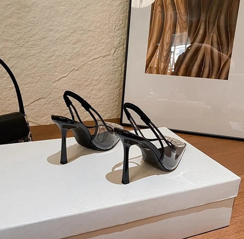New Luxury Rhinestones Transparent High Party Heels CODE: KAR4724