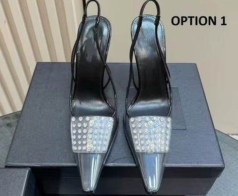 New Luxury Rhinestones Transparent High Party Heels CODE: KAR4724