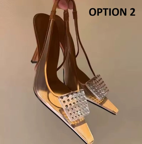 New Luxury Rhinestones Transparent High Party Heels CODE: KAR4724