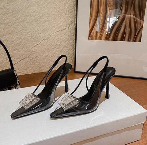 New Luxury Rhinestones Transparent High Party Heels CODE: KAR4724