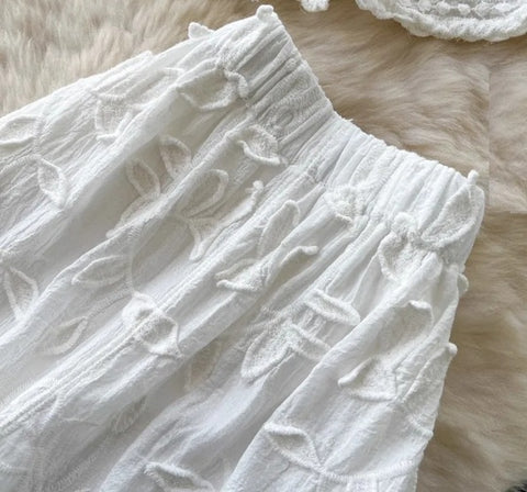 New Embroidered Loose Long Sleeved Cardigan Two Piece Set CODE: KAR4725