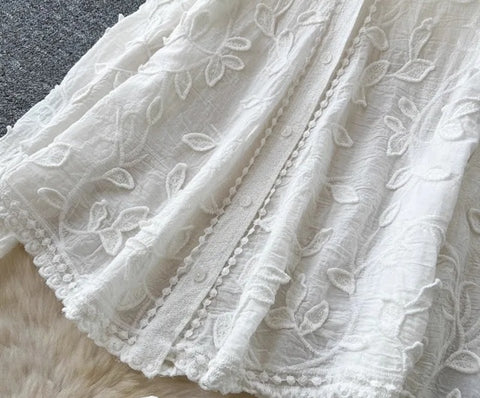 New Embroidered Loose Long Sleeved Cardigan Two Piece Set CODE: KAR4725