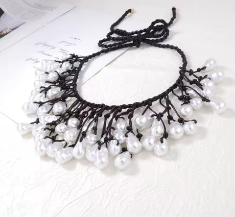 New Baroque style trendy hand woven rope knot necklace CODE: KAR4729