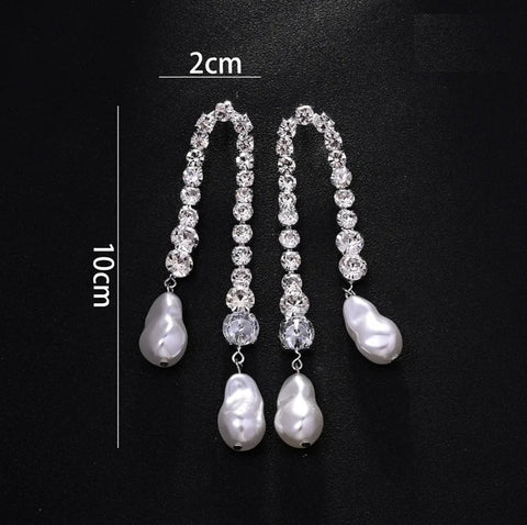 New Long Chain Tassel Drop Earirng with Pearl Pendat Earrings CODE: KAR4730