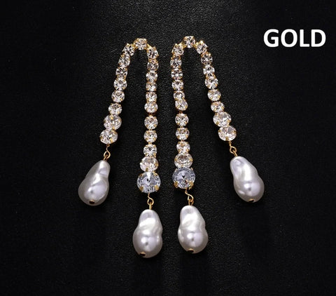 New Long Chain Tassel Drop Earirng with Pearl Pendat Earrings CODE: KAR4730