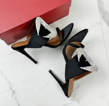 New Pointed-Toe,Thin-Heeled Silk High Heels CODE: KAR4733