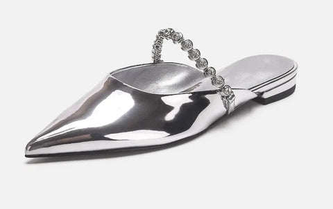 New Exquisite Pointed Tip Mule Shoes Luxury Baotou Casual Slippers CODE: KAR4735