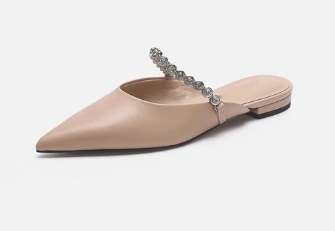 New Exquisite Pointed Tip Mule Shoes Luxury Baotou Casual Slippers CODE: KAR4735