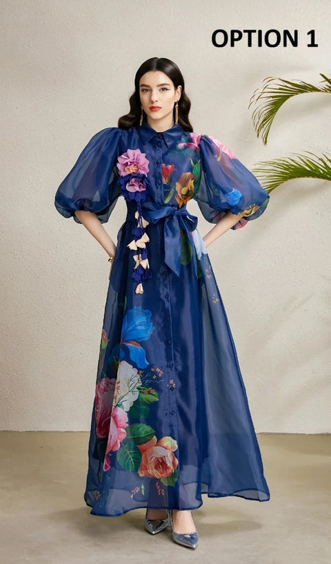New Han Queen Boho Print Evening Party Long Dress CODE: KAR4744