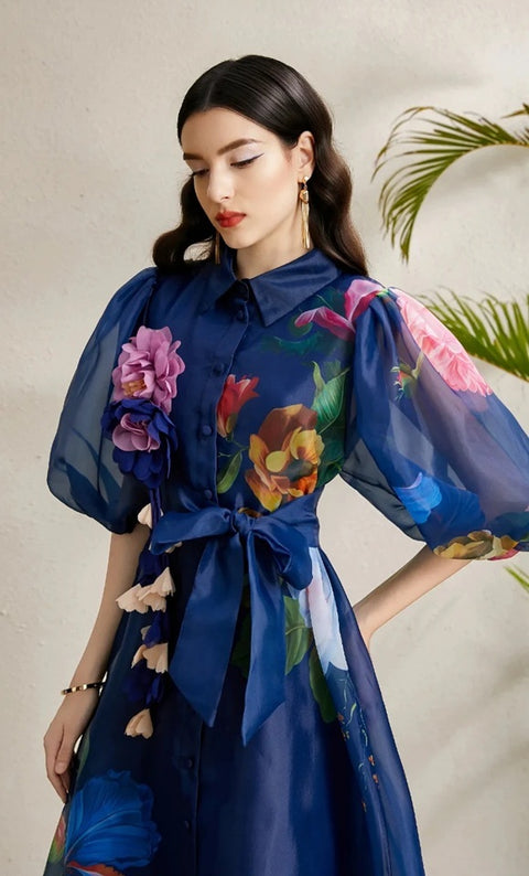 New Han Queen Boho Print Evening Party Long Dress CODE: KAR4744