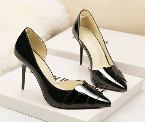 New Fashion Pumps Side Cut-Outs Shallow High Heels CODE: KAR4753