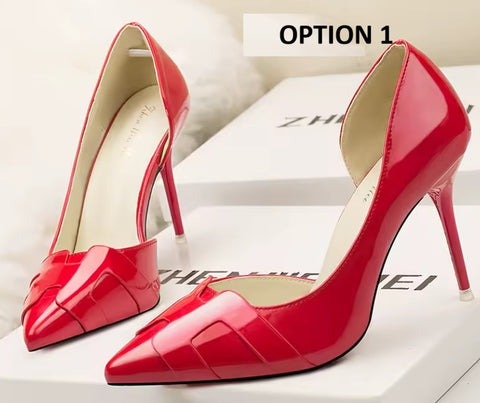New Fashion Pumps Side Cut-Outs Shallow High Heels CODE: KAR4753