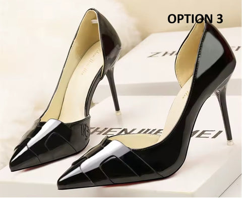 New Fashion Pumps Side Cut-Outs Shallow High Heels CODE: KAR4753