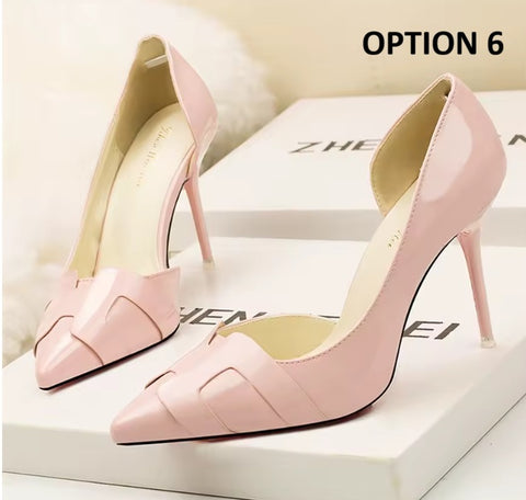 New Fashion Pumps Side Cut-Outs Shallow High Heels CODE: KAR4753