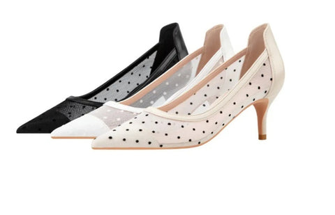 New Sexy Polka Dot Pointed Toe Comfort Thin Heels CODE: KAR4755