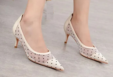 New Sexy Polka Dot Pointed Toe Comfort Thin Heels CODE: KAR4755