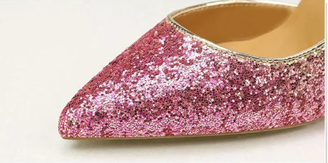 New pointed toe shallow side sequin wedding high-heeled Sandal CODE: KAR4756